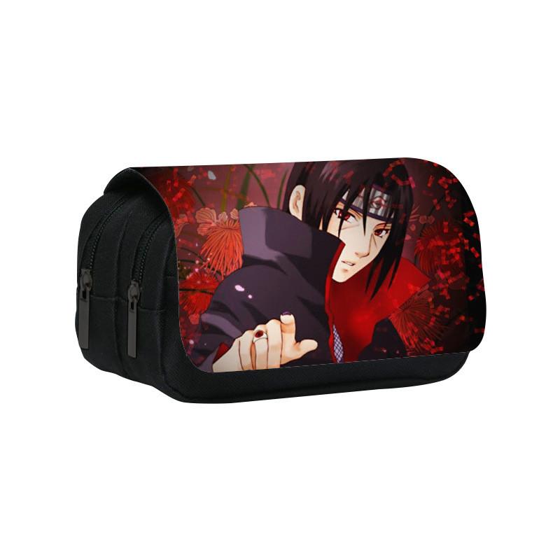 Naruto Shinobi Printed Twin Compartment Pen Pouch With Waterresistant Nylon For Students