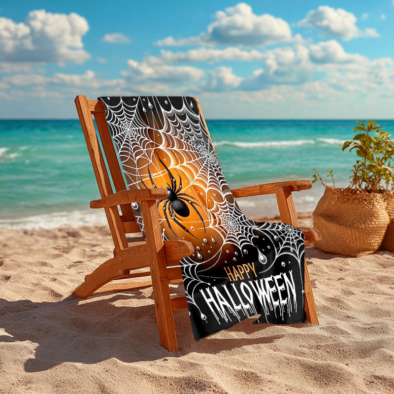 1Pc Halloween Spider Web Beach Towel Quick Dry Multiuse For Beach Pool Gym Yoga Home Travel Christmas Halloween Xmas Gift G1131