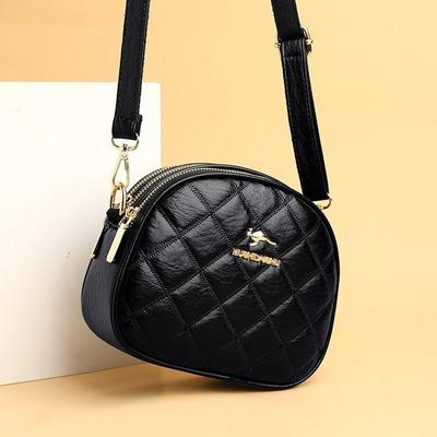 Women's Bag Rhombus Small Bag Women's Mobile Phone Bag Age-reducing Three-layer Capacity Shoulder Messenger Bag