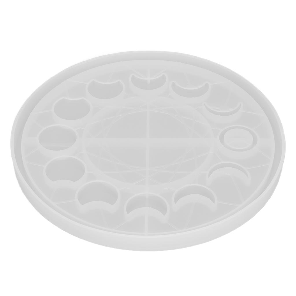 Moon Phase Tray Mold Lunar Eclipse Crescent Epoxy Resin Casting Molds for DIY Crafts Jewelry Making