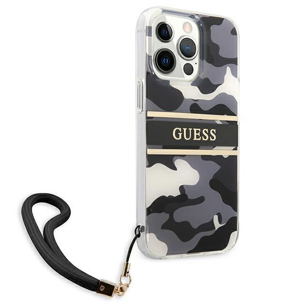 Guess Guhcp13Lkcabbk Iphone 13 Pro / 13 6,1 Czarny/Black Hardcase Camo Strap Collection