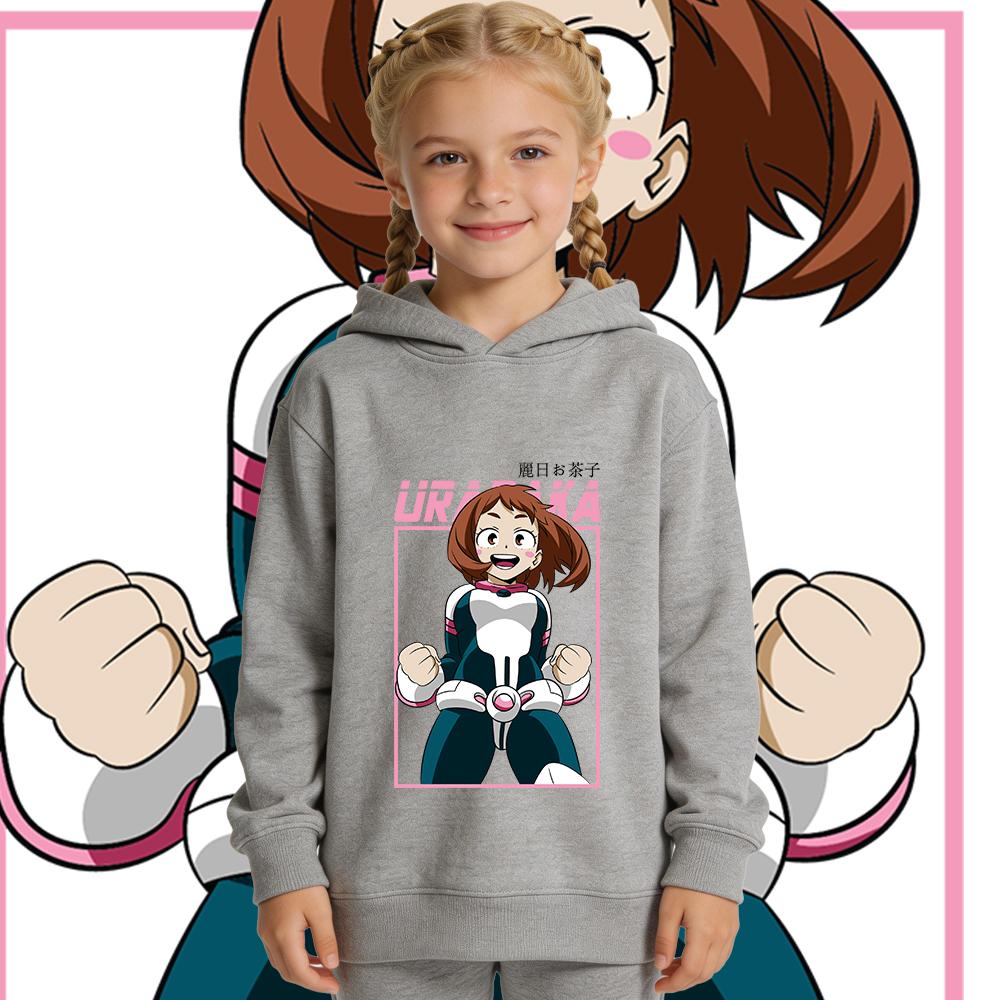 New My Hero Academia Ochako Uraraka Anime Print Boys Girls Kids Hoodie Fall Winter Warm Sweatshirt Pullover 3-12Y