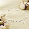Korean Fashion Double Layer Butterfly Tassel Anklet - Versatile 925 Silver Women's Style
