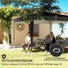 Gazebo 3x3 m for 6-9 People with Adjustable Height and Drainage Holes, in Metal and Black Oxford Fabric