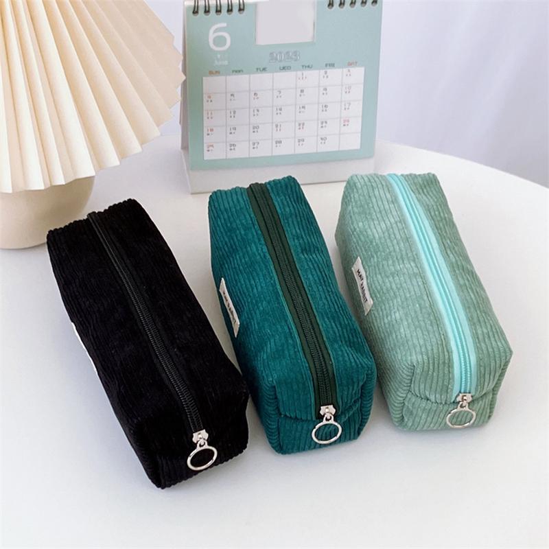 Pencil Bag Large Capacity Simple Cute Pencil Case Large Capacity Multifunctional Canvas Pen Box Desktop Stationery Organizer