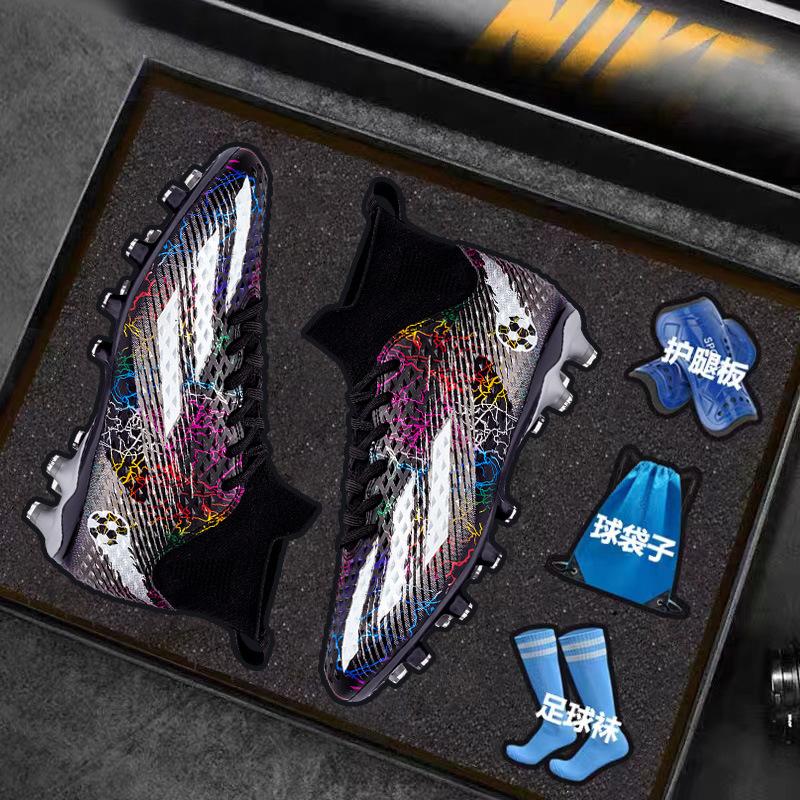 

Messi high-top football boots smashed nails spikes World Cup shoes men s sneakers sports students competition professional training shoes 33