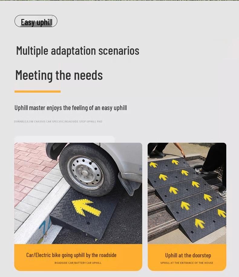Heavy-Duty Rubber/Plastic Curb Ramp & Speed Bump Pad