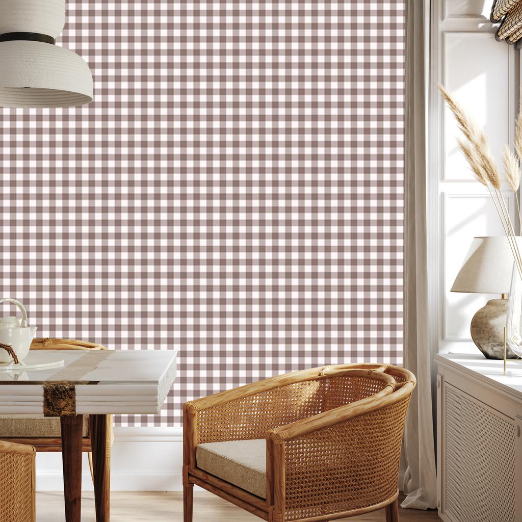 Wallpaper Fabric Pattern Red, Light Gray and White 50x1000