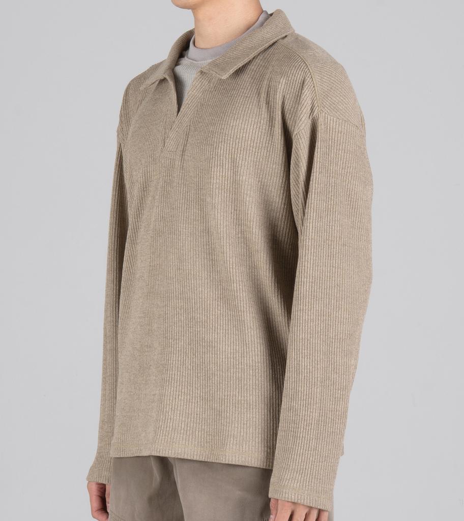 Beoteunseoul Layered Open Collar Knit (Beige)