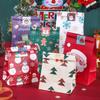 Christmas Cartoon Kraft Paper Gift Bags Set