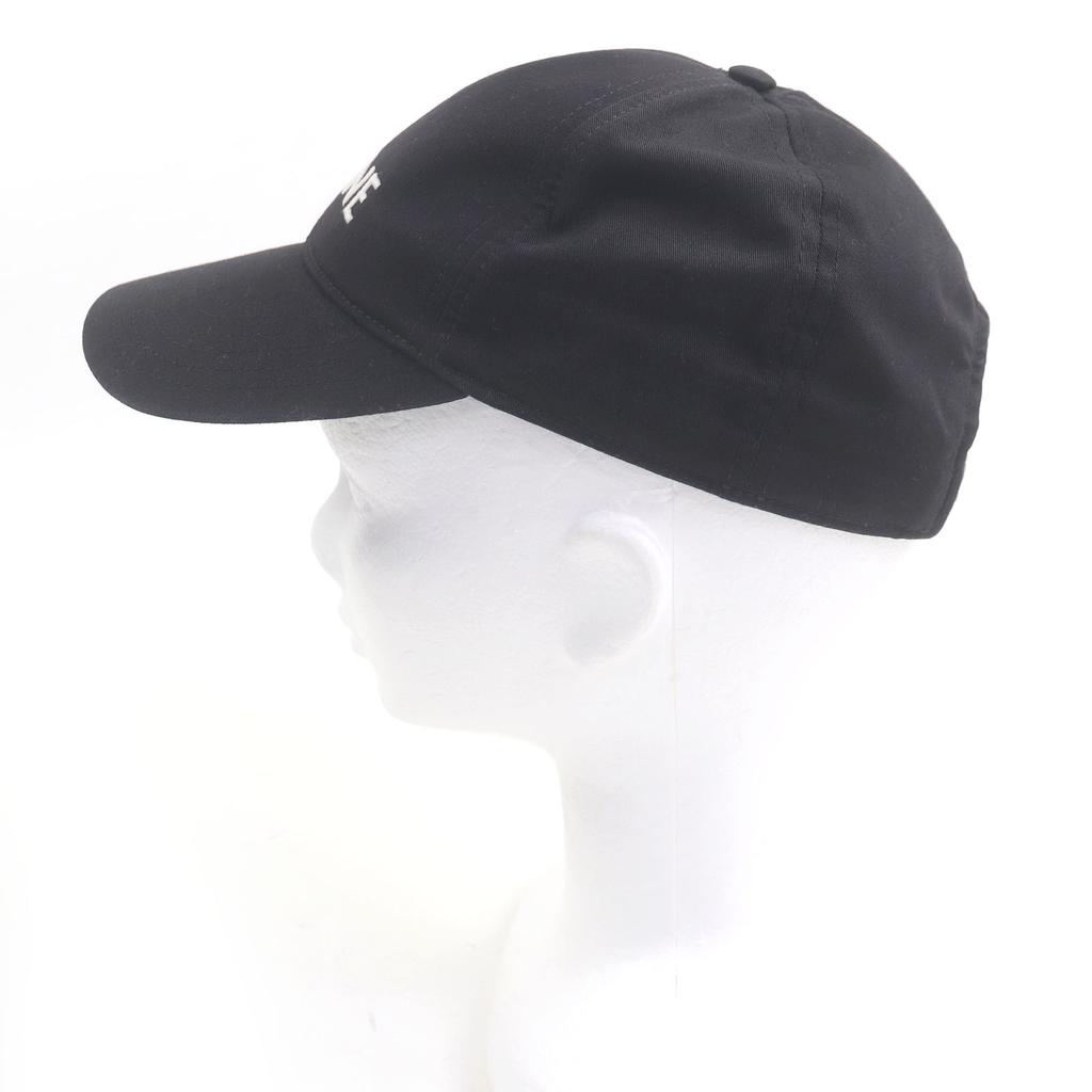 Great CELINE cap Logo Embroidery Baseball black polyester mens M 2AUS9242N Used