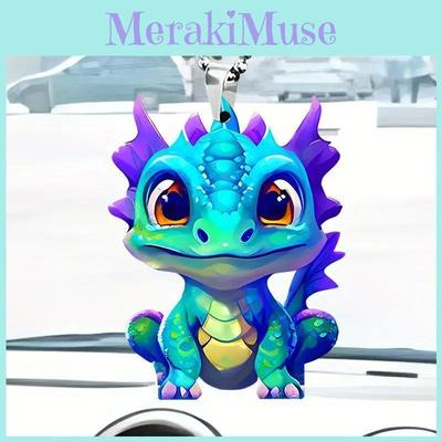 Dragon Acrylic Decorative Hanging Pendant For Car Interior Mirror With Cartoon Style