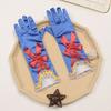 Yousheng Princess Cosplay Gloves Royal Blue Satin Gloves with Ruffles And Red Bow Girls Cosplay Gloves for Costume Parties Stage Performances