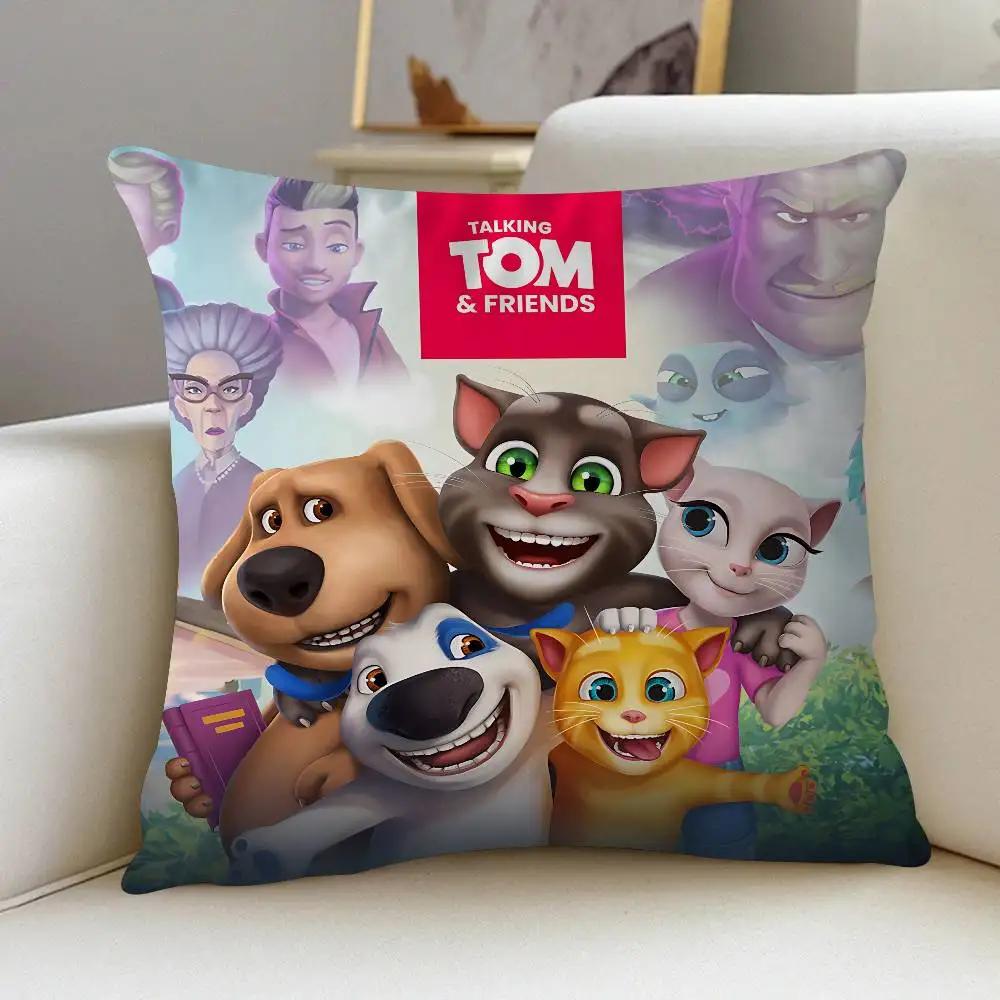 Talking Tom And Friends Cushion Cover Pillow Cover Decor Pillowcase Printed Cushion Case For Couch