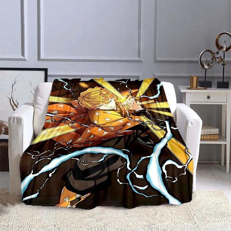 Anime Demon Slayer Decke, superweich, warm, Flanell-Überwurf, Picknickdecke, Decken für Betten, Picknickdecke