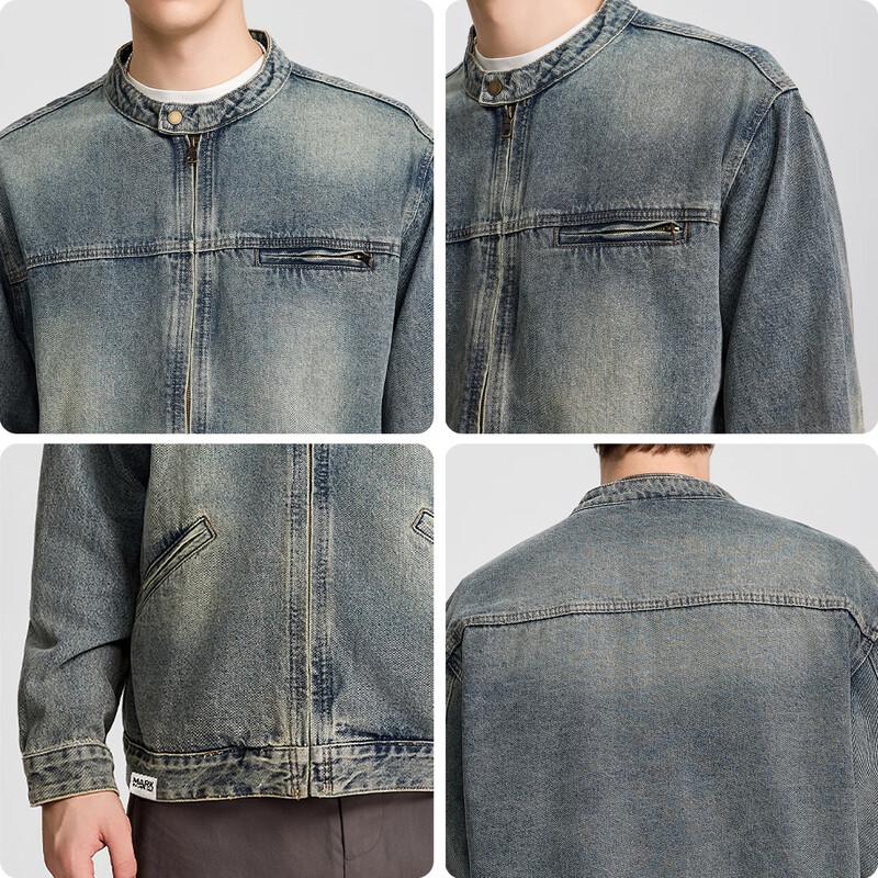 Mark Fairwhale Herren Retro Distressed Jeansjacke