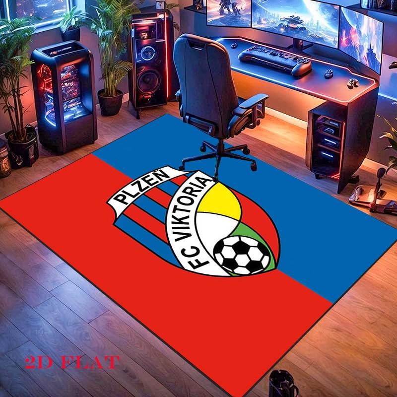 FC Viktoria Plzeň Koberec pro obývací pokoj, ložnici, domov, dekorace na pohovku, protiskluzová podložka pro děti