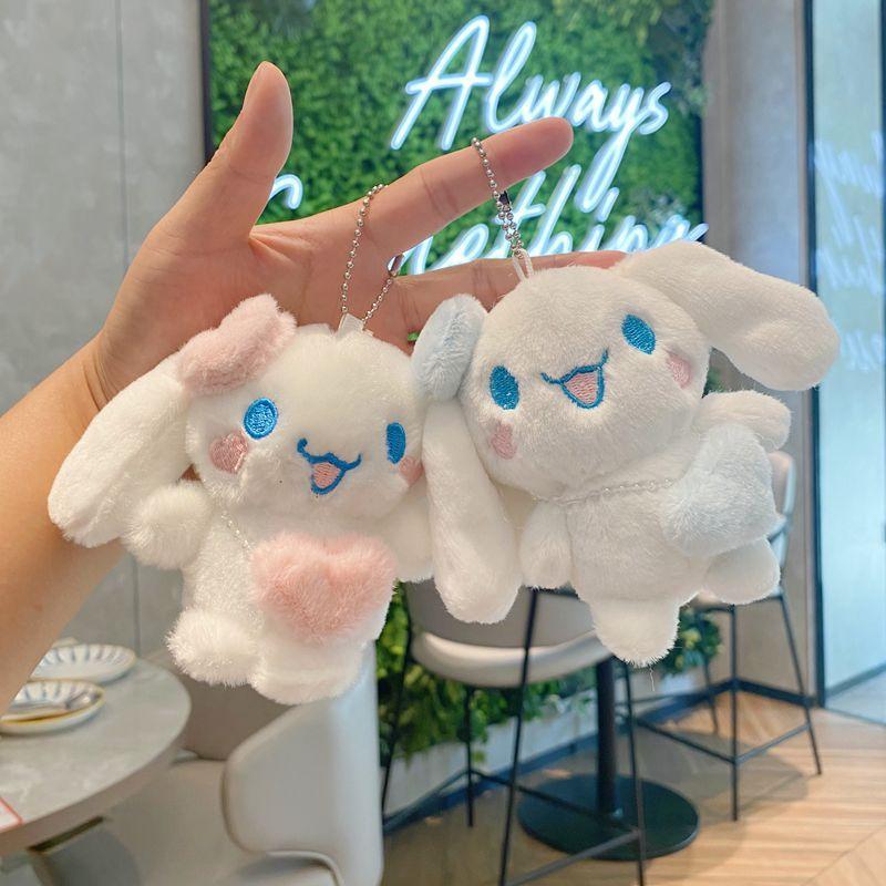Cute Puppy Plush Keychain Mini Couple Doll Bag Charm Soft Stuffed Animal Pendant Accessories