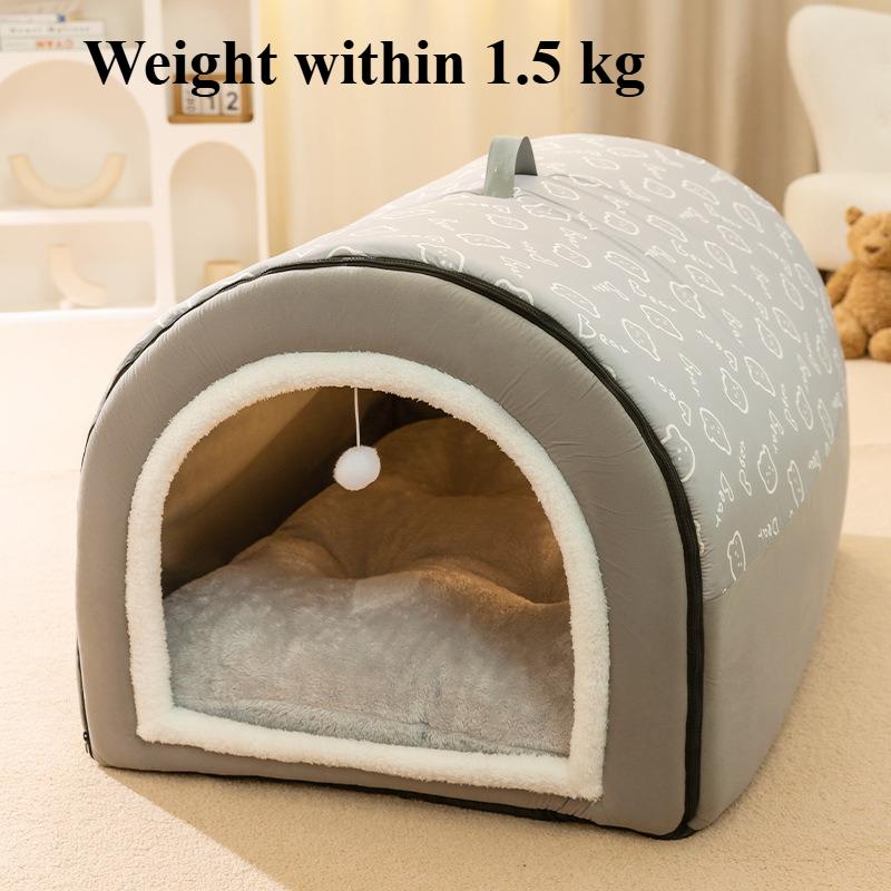 Welpen Zwinger Warme Winter Hundehütte Matte Nest Tiefschlaf Zelt Kleines Katzenhaus Zubehör Abnehmbar Waschbar Katzenbett Rutschfest Hand