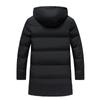 Men's Autumn Winter Zipper Warm Down Jacket Hooded Plush Solid Color  Cotton Coat
