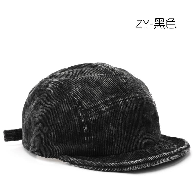 Retro Women's Washed Corduroy Short-brimmed Baseball Cap Outdoor Sports Men's Sunscreen Sunshade Simple Cap