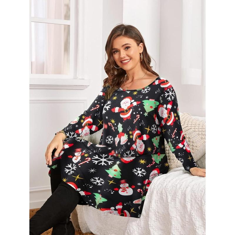 BITCED Fashion Autumn Winter Long Sleeve O-Neck Casual Dresses
