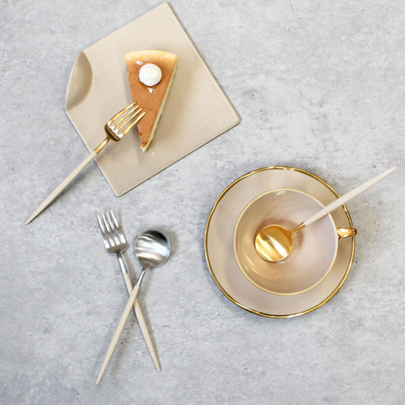 Orphan Ivory Gold Dessert Spoon