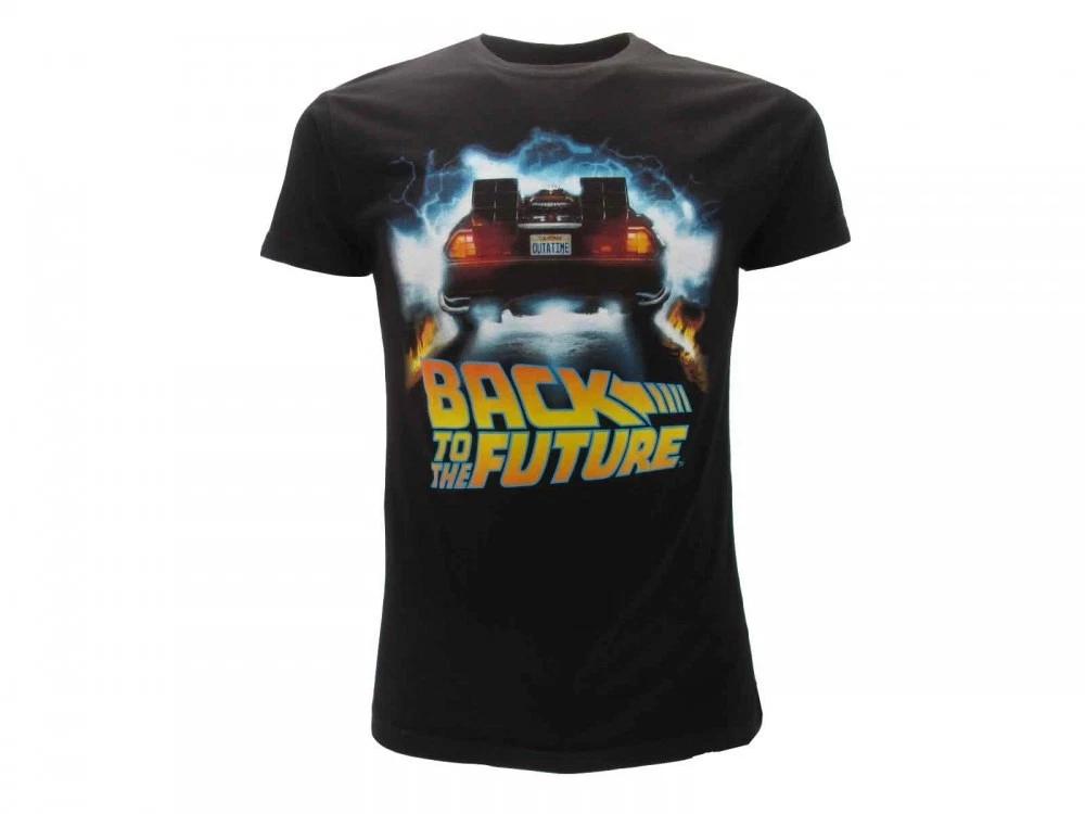 BACK TO THE FUTURE T-Shirt T-Shirt Black DeLorean BTTF Back To The Future 2XL