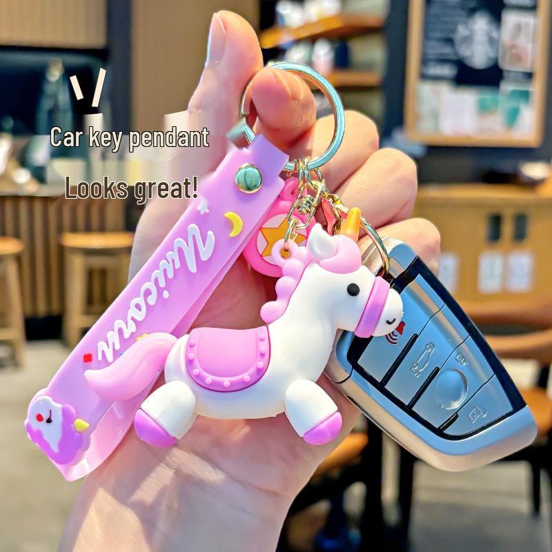 Creative Cartoon Unicorn and Pegasus Keychain - Cute Couple Bag and Car Pendant, Small Gift