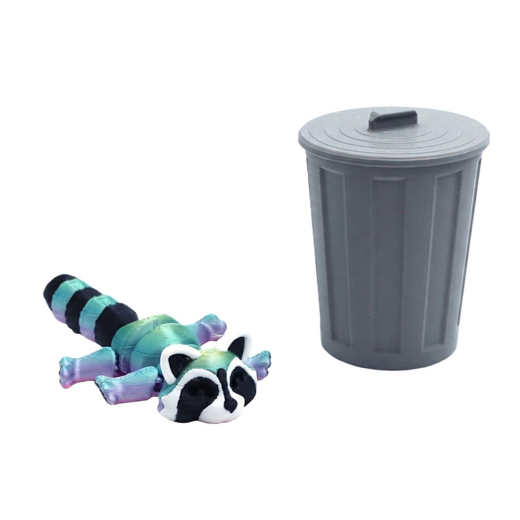 3D-gedruckter beweglicher Waschbär-Spielzeug-Mülleimer