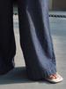 Louvre Summer Korean Retro Wide-Leg Breathable Sun Protection Jeans for Women