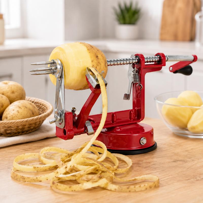Kitchencook épluche-pomme 3 En 1 - épluche, évide Et Tranche - Coupe-pomme Manuel En Métal