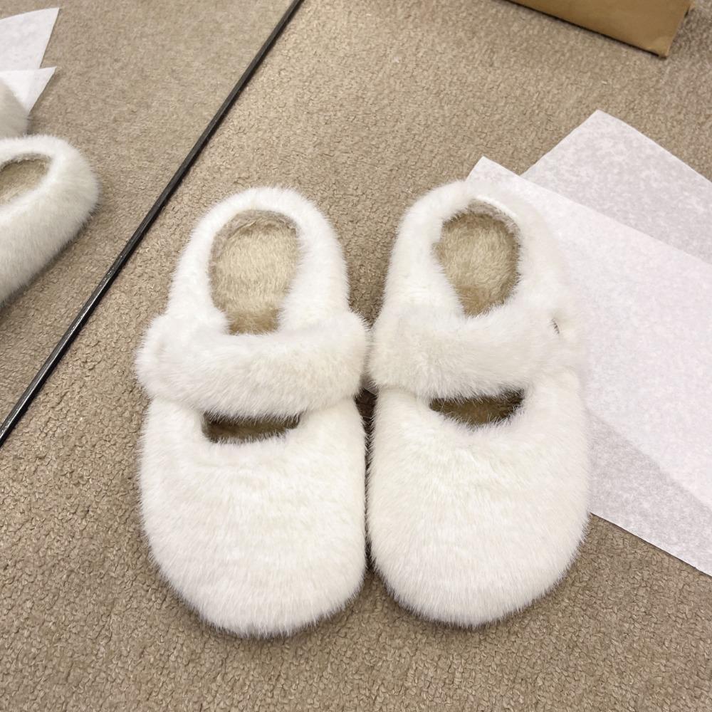 Fashion Slippers Casual Shoes Woman 2024 Pantofle Fur Flip Flops Loafers Cover Toe Luxury New Plush Flat Basic with Fur Rome Rubber Slid