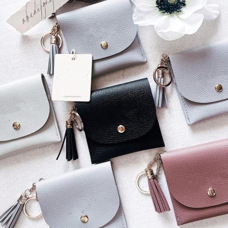 

Women s Keyring Square Card Holder Wallet A33328_Gray