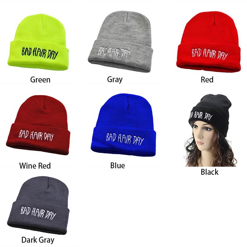 Warm Fashion Winter Bad Hair Day Cap Hiphop Knit Beanie Hats Womens Mens Hat