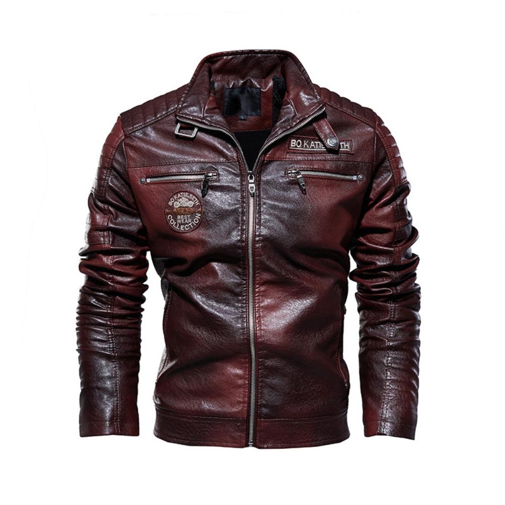 Men's Leather Jacket, Pu Leather Jacket, Motorcycle Jacket, Plus Velvet Leather Jacket, Men's Jacket