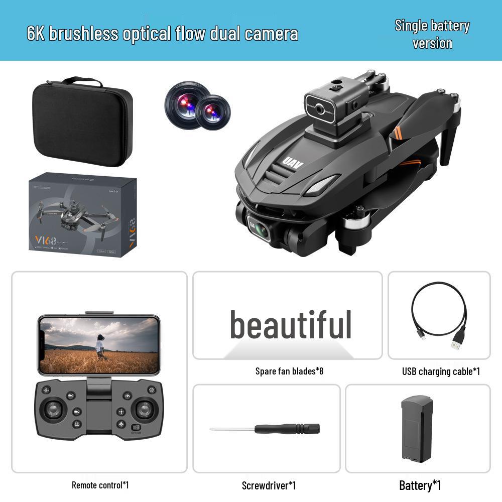 V168 Long-Endurance 8K HD Drone with GPS, One-Key Return, Brushless Motors, Four-Axis Remote Control UAV.