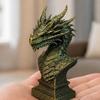 3D Printed Ancient Dragon Bust Sculpture, Realistic Scales & Spikes, One-piece Molding Decor with Multiple Colors, Compact Ornament for Living Room