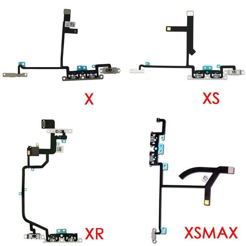 Volume Button Silent Switch Flex Cable For iPhone 6 6P 6s 7 7P 8 Plus X XR XS Xs Max Replacement With Brackets Preinstalled