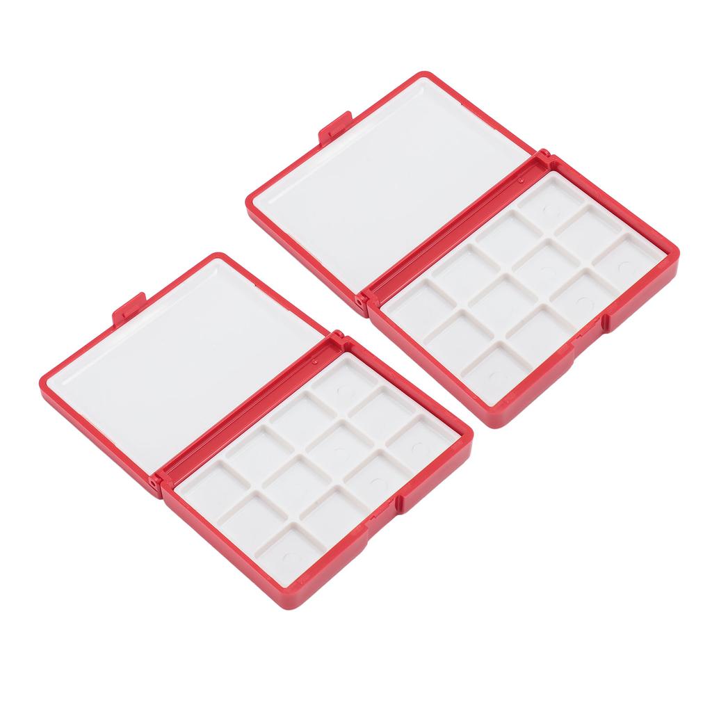2Pcs Portable Watercolor Box Detachable Easy to Clean Compact Mini Watercolor Palette Box for Beginners Artists