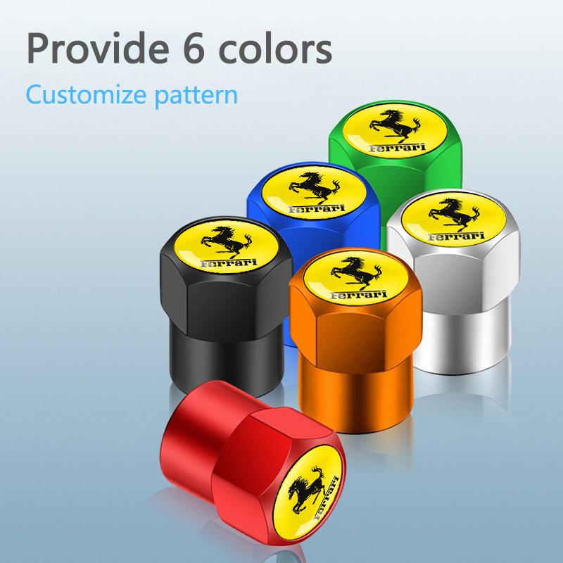 For Ferrari550 Barchetta Pininfarina 575 GTZ 612 Scaglietti Monza SP1 Monza SP2 Daytona SP3 Car Wheel Tire Valve Caps Stem Cover