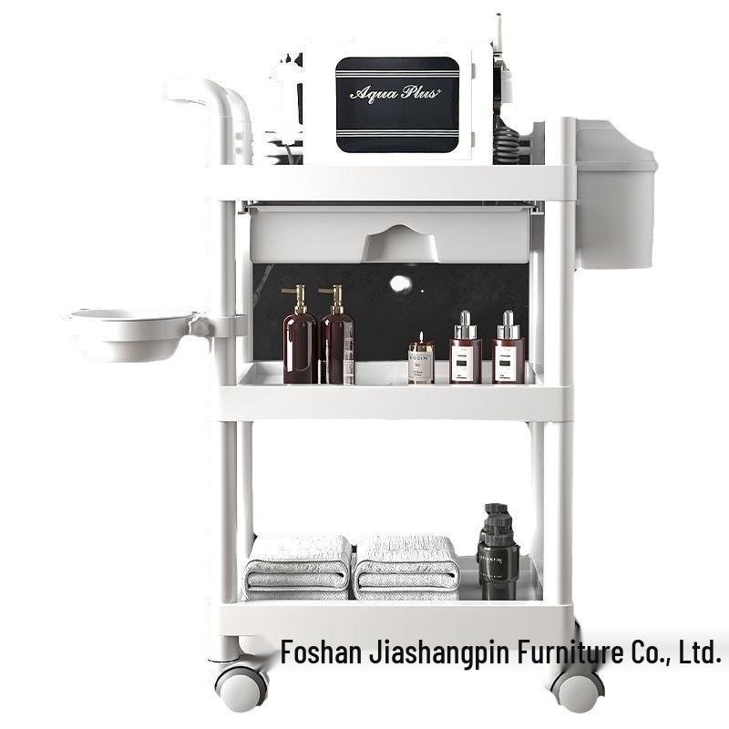 Compact Beauty Salon Trolley: Mobile Hand Push Storage Rack for Household Tools