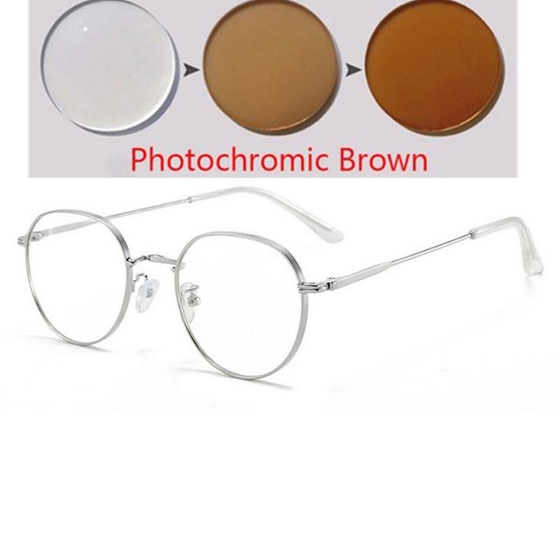 Blue Light Blocking Oval Glasses Women Metal Polygon Short Sight Eyewear Prescription Spectacles 0 To 4
