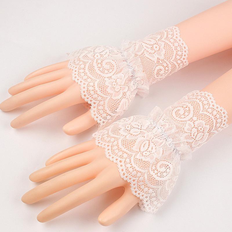 1PC Women's Lace Horn Sleeve Cover Skin friendly Soft Mesh Ruffle Edges Hollow out Fashion Item