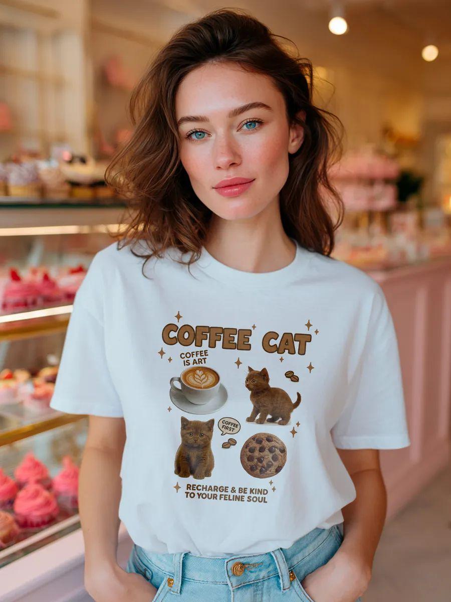 Oversized T‑shirt with cats 4XL
