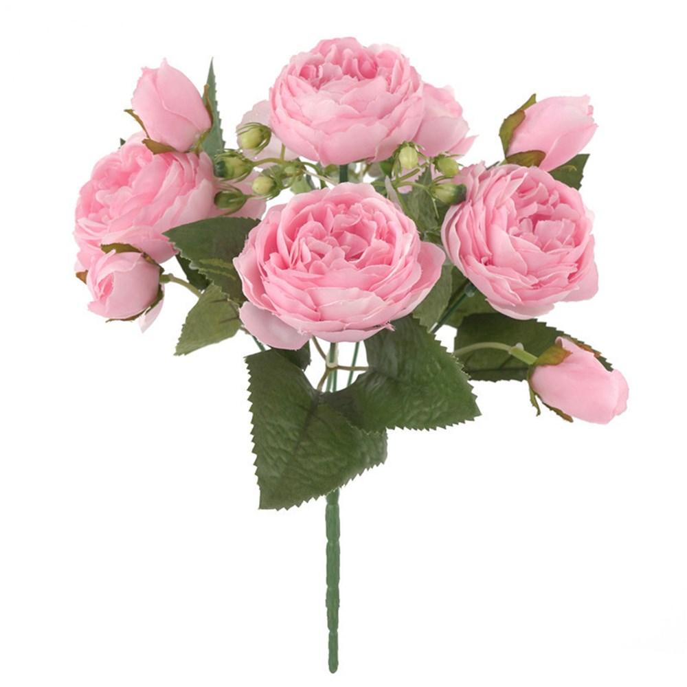 1/3PCS Artificial Flowers Fake Roses Silk Peony Valentine's Day Festival Decorations Table Vase Home Wedding Bridal Bouquets Diy
