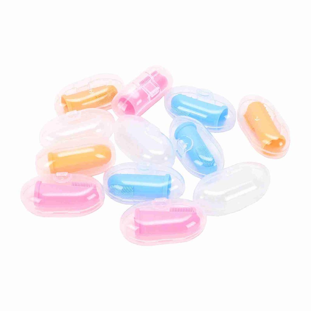 12pcs Pet Finger Toothbrush Silicone Soft Oral Care for Dog Cat Baby Gentle Gum Massage