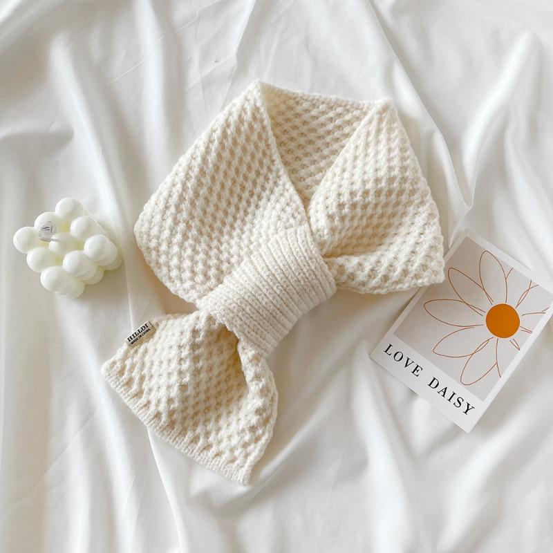 Knitted cross small scarf women's winter scarf autumn and winter new small versatile warm scarf