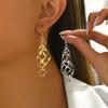 Temperament Personality Geometric Hollow Earrings Twisted Rhombus Triple Wrap Ear Hook Earrings Women