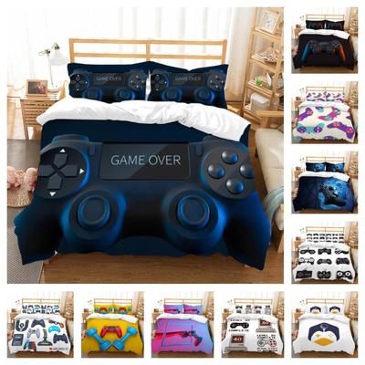 Capa de edredom 3D Gamer, conjunto de capa de cama, decoração para casa, quarto, macio, interessante, capa de edredom de microfibra